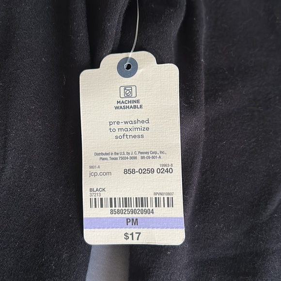 St. John’s Bay Black Long Sleeve Shirt Sweater Mockneck Petite Medium - Picture 5 of 9